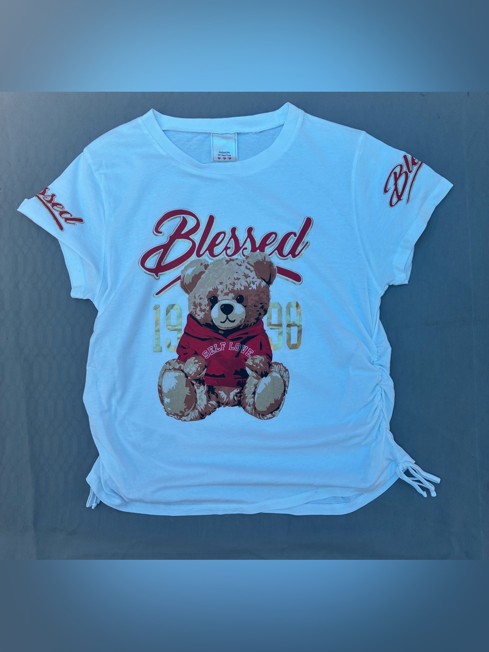 & Other Stories White Tee with Red Teddy Graphic
